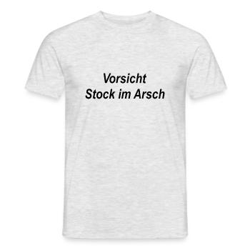 Vorsicht - Männer T-Shirt - Grau meliert - Vorne - AI Model Male 178 dark (178cm)
