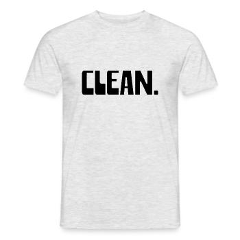 CLEAN - Männer T-Shirt - Grau meliert - Vorne - AI Model Male 178 dark (178cm)