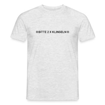 Bitte 2 x klingeln – der Türöffner beim Flirten - Männer T-Shirt - Grau meliert - Vorne - AI Model Male 178 dark (178cm)
