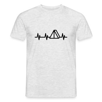 Zelten Herzschlag, Camping Herzschlag - Männer T-Shirt - Grau meliert - Vorne - AI Model Male 178 dark (178cm)