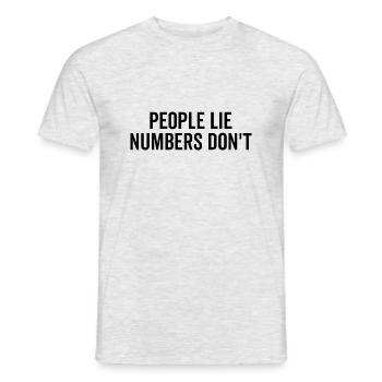 Menschen lügen Zahlen nicht - Männer T-Shirt - Grau meliert - Vorne - AI Model Male 178 dark (178cm)