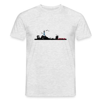 North Sea Silhouette - Men's T-Shirt - heather grey - Front - AI Model Male 178 dark (178cm)