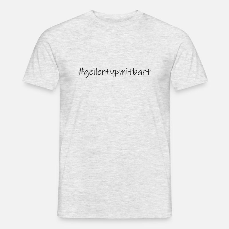 #geilertypmitbart (D00108) - Männer T-Shirt - Grau meliert