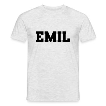 Name - Emil - Men's T-Shirt - heather grey - Front - AI Model Male 178 dark (178cm)