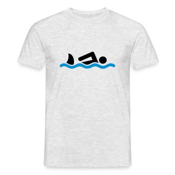 schwimmen - Men's T-Shirt - heather grey - Front - AI Model Male 178 dark (178cm)