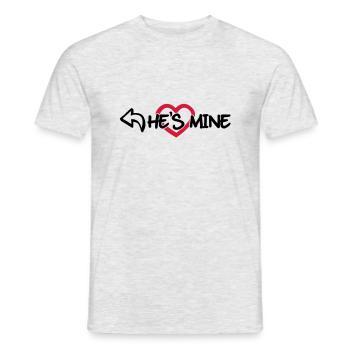 He's mine - Männer T-Shirt - Grau meliert - Vorne - AI Model Male 178 dark (178cm)