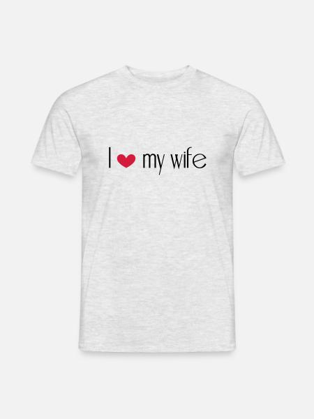 I love my wife - Männer T-Shirt - Grau meliert