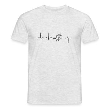 Electrical Engineering Heartbeat Inverter Engineer - Men's T-Shirt - heather grey - Front - AI Model Male 178 dark (178cm)