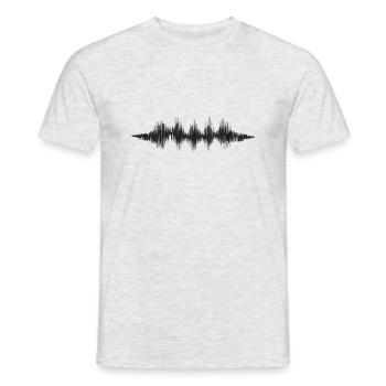 Music audio wave / sound wave / audio frequency - Men's T-Shirt - heather grey - Front - AI Model Male 178 dark (178cm)