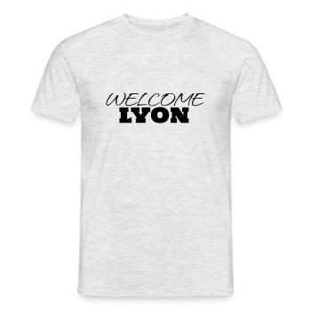 WELCOME LYON - T-shirt homme - gris chiné - Devant - AI Model Male 178 dark (178cm)