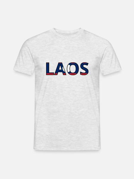 Drapeau Laos - T-shirt homme - gris chiné