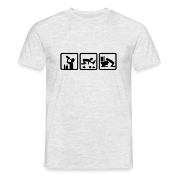 party (two) - Men's T-Shirt - heather grey - Front - AI Model Male 178 dark (178cm)