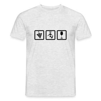 Winzer Gear - Winzer Zubehör Weinrebe Korkenzieher - Männer T-Shirt - Grau meliert - Vorne - AI Model Male 178 dark (178cm)