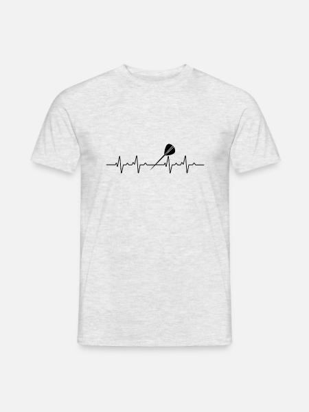 Herzschlag Dart Darts - Männer T-Shirt - Grau meliert