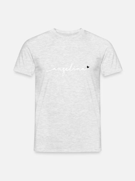 Angelina Schreibschrift Name - Männer T-Shirt - Grau meliert
