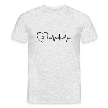 Amoureux des chats - T-shirt homme - gris chiné - Devant - AI Model Male 178 dark (178cm)