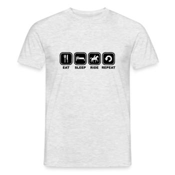 Eat sleep Ride Repeat across - Men's T-Shirt - heather grey - Front - AI Model Male 178 dark (178cm)