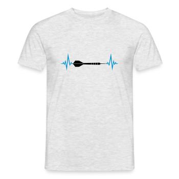 frequenz herzschlag puls logo text spielen darts v - Männer T-Shirt - Grau meliert - Vorne - AI Model Male 178 dark (178cm)