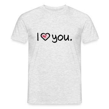 i love you 2c vector - Männer T-Shirt - Grau meliert - Vorne - AI Model Male 178 dark (178cm)