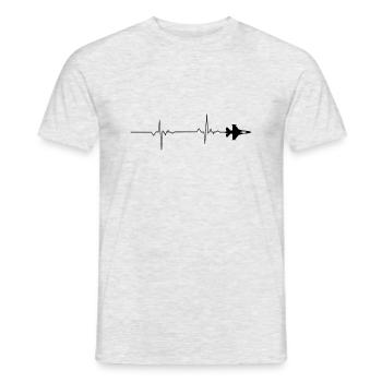 heartbeat air force 16 - Men's T-Shirt - heather grey - Front - AI Model Male 178 dark (178cm)