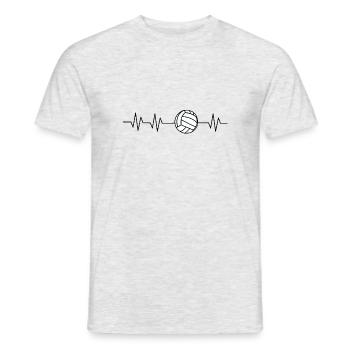 Volleyball im Herzschlag - Männer T-Shirt - Grau meliert - Vorne - AI Model Male 178 dark (178cm)