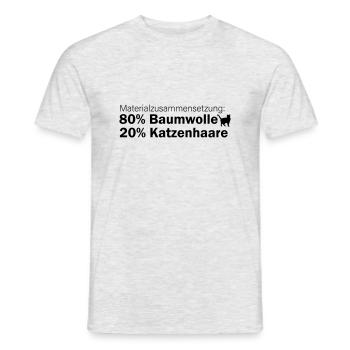 Materialzusammensetzung: 80% Baumwolle, 20% Katzen - Männer T-Shirt - Grau meliert - Vorne - AI Model Male 178 dark (178cm)
