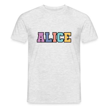 Nom - Alice - T-shirt homme - gris chiné - Devant - AI Model Male 178 dark (178cm)