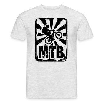 MTB - Men's T-Shirt - heather grey - Front - AI Model Male 178 dark (178cm)