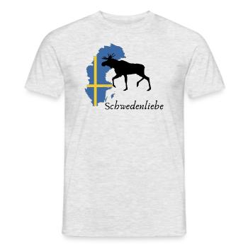 Schwedenliebe Elch - Männer T-Shirt - Grau meliert - Vorne - AI Model Male 178 dark (178cm)