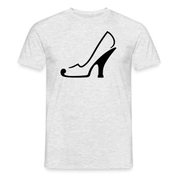 Absatzschuh Heel Pumps Stiletto Söckelschuh Design - Männer T-Shirt - Grau meliert - Vorne - AI Model Male 178 dark (178cm)
