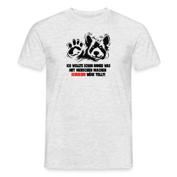Lustiges Bären T-Shirt Design mit Spruch - Männer T-Shirt - Grau meliert - Vorne - AI Model Male 178 dark (178cm)