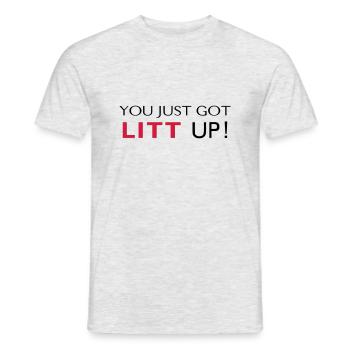 LITT UP! - Männer T-Shirt - Grau meliert - Vorne - AI Model Male 178 dark (178cm)