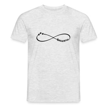 Beauceron races de symbole d'infini amour de chien - T-shirt homme - gris chiné - Devant - AI Model Male 178 dark (178cm)