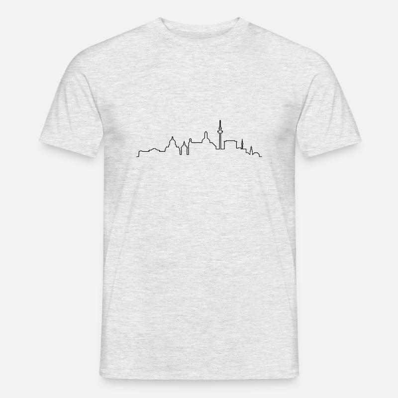 Skyline Mannheim - Männer T-Shirt - Grau meliert