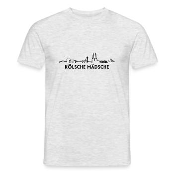Kölsche Mädsche, Köln - Männer T-Shirt - Grau meliert - Vorne - AI Model Male 178 dark (178cm)
