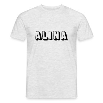 Name - Alina - Männer T-Shirt - Grau meliert - Vorne - AI Model Male 178 dark (178cm)