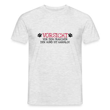 Vorsicht vor dem Frauchen - Männer T-Shirt - Grau meliert - Vorne - AI Model Male 178 dark (178cm)