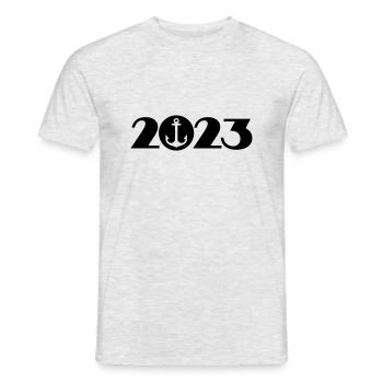Navigation de plaisance 2023 - T-shirt homme - gris chiné - Devant - AI Model Male 178 dark (178cm)