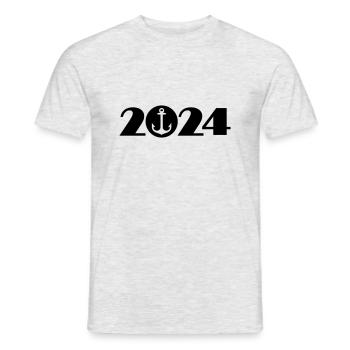 Boating 2024, Cruising 2024, Captain 2024 - Men's T-Shirt - heather grey - Front - AI Model Male 178 dark (178cm)