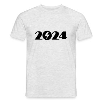 Electrician 2024, High Voltage 2024 - Men's T-Shirt - heather grey - Front - AI Model Male 178 dark (178cm)