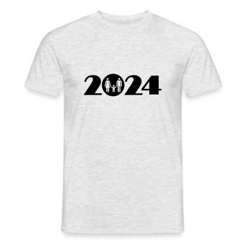 Family 2024, Family celebration 2024, Birth 2024 - Men's T-Shirt - heather grey - Front - AI Model Male 178 dark (178cm)