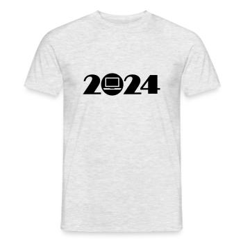 Informatique 2024, Gamer 2024 - T-shirt homme - gris chiné - Devant - AI Model Male 178 dark (178cm)