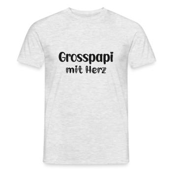 Grosspapi mit Herz bescht Grosspapi Opa Schweiz - Männer T-Shirt - Grau meliert - Vorne - AI Model Male 178 dark (178cm)