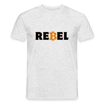 Krypto Rebel Bitcoin BTC reich - Männer T-Shirt - Grau meliert - Vorne - AI Model Male 178 dark (178cm)