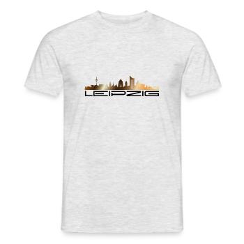 Leipzig skyline - Men's T-Shirt - heather grey - Front - AI Model Male 178 dark (178cm)