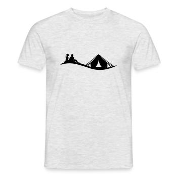Freizeit - Camping - Männer T-Shirt - Grau meliert - Vorne - AI Model Male 178 dark (178cm)