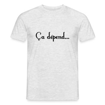 ça dépend - T-shirt homme - gris chiné - Devant - AI Model Male 178 dark (178cm)