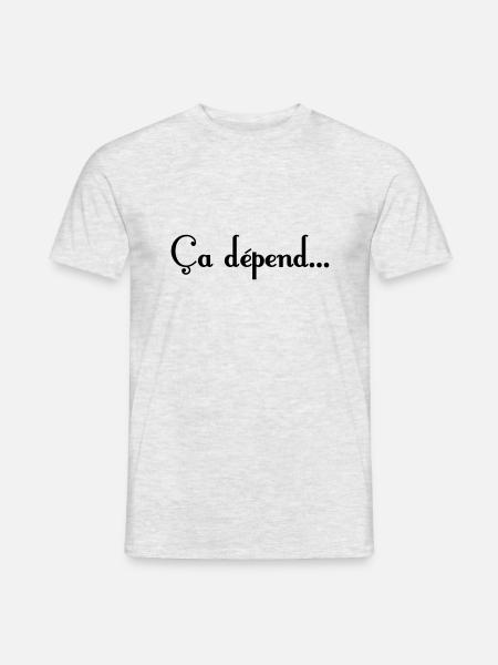 ça dépend - T-shirt homme - gris chiné