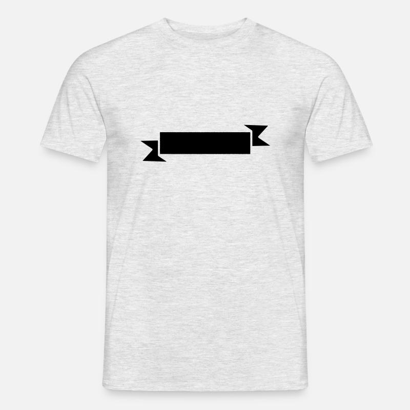schwarzer Ribbon Banner - Männer T-Shirt - Grau meliert