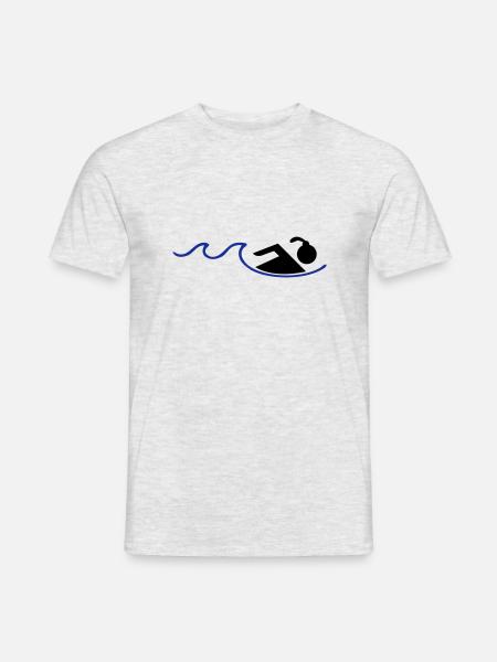 pływak - T-shirt męski - szary melanż